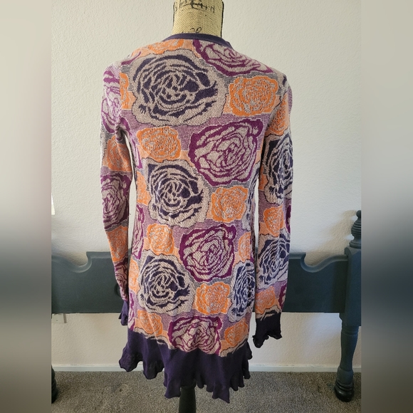 Sleeping on Snow/ Button Up Cardigan/ Purple and Orange/Size XS - Picture 4 of 7